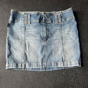 Vtg Hollister Denim Mini Skirt Pink Pocket Embroidery Sz 9‎ Y2k 90s Indie Sleaze